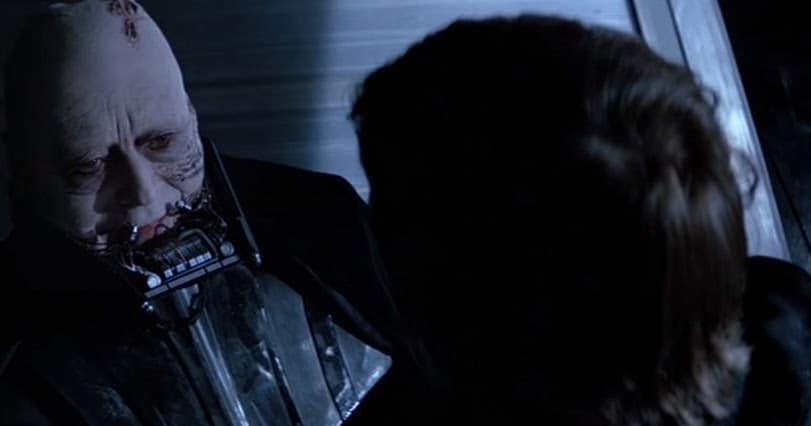 Anakin and Luke Skywalker, in Anakin's last living moment